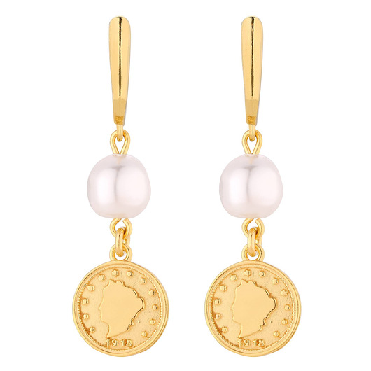 Złote kolczyki z perłami SWAROVSKI® CRYSTAL SOTHO