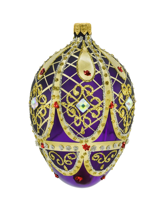 ozdoby choinkowe Bombka choinkowa: Ekskluzywne jajo Faberge z kryształem: purpurowe