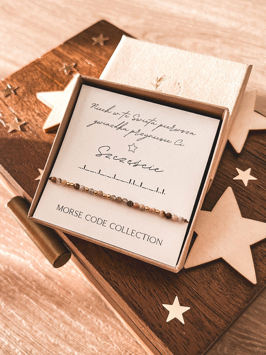 bransoletki z kamieni naturalnych Bransoletka Szczęście na Święta Morse Code Collection