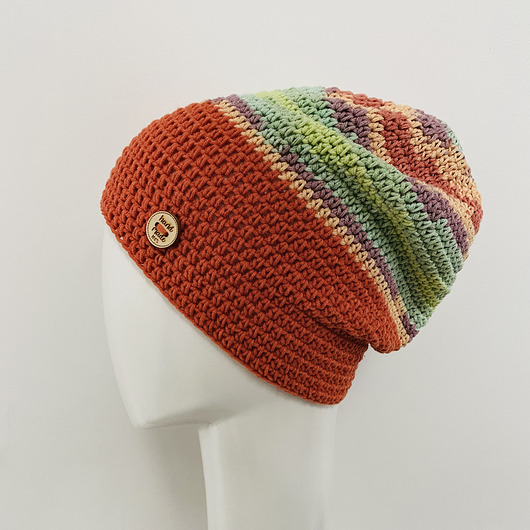 czapki damskie Czapka przejściowa cienka beanie smerf bawełna