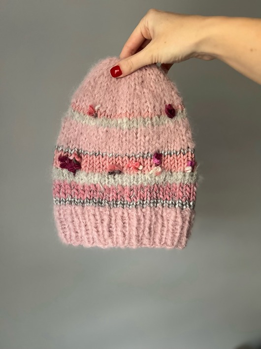 czapki damskie Różowa czapka alpaka merino