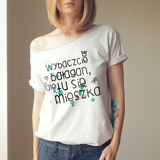 S-XXL Wybaczcie Oversize Szary ONE MUG A DAY