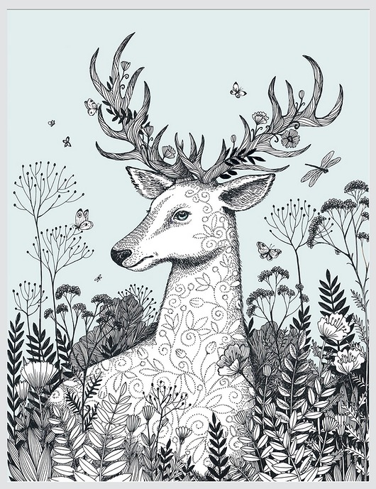 grafiki i ilustracje Baśniowy jeleń