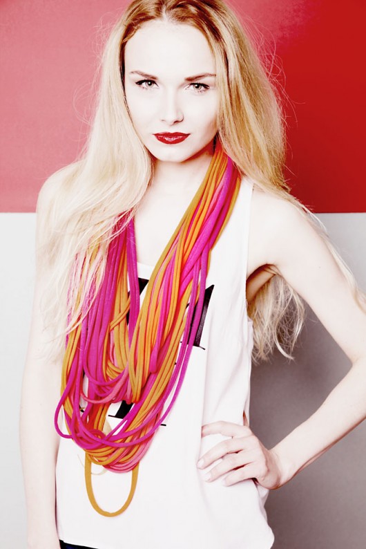 Zamotka Dzianinowy Naszyjnik ORANGE CADOaccessories