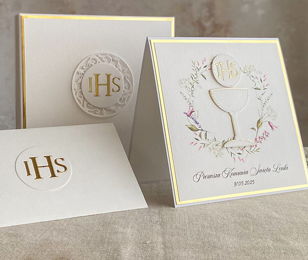 kartki na komunię Kartka na komunię z pudełkiem i kopertą, 65C