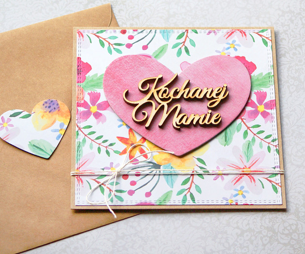 kartki scrapbooking Dla Mamy :: kartka handmade : KOLOROWE kwiaty