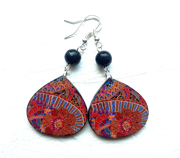 kolczyki drewniane O tornado