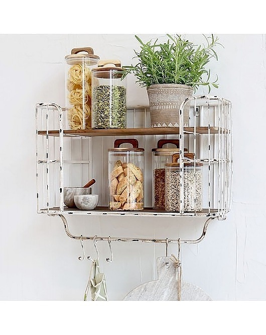 półki Półka Wisząca Półka Ścienna z Haczykami Biała 45,5x52 cm