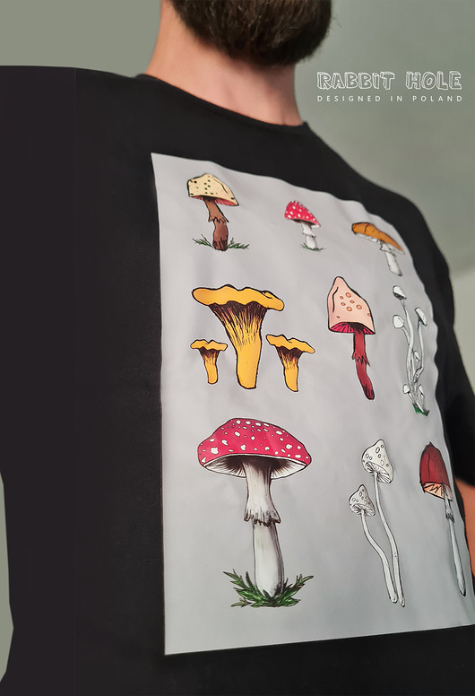 t-shirty męskie Tshirt 100% bawełna - Grzyby