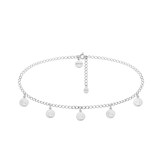 chokery Srebrny choker z monetami