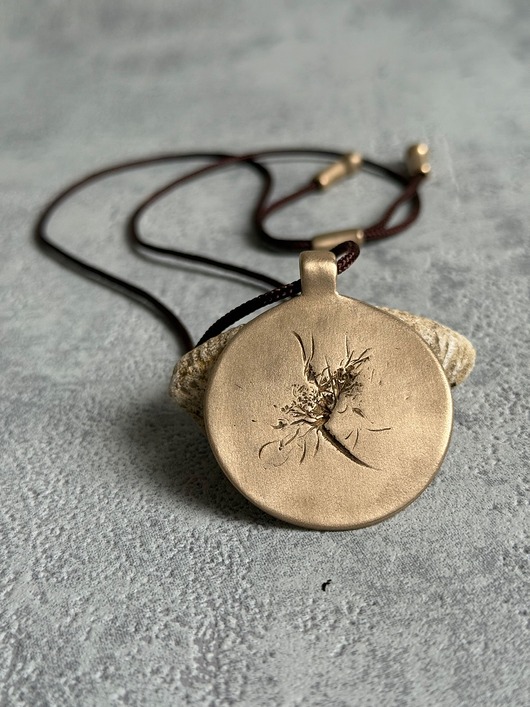 wisiory Wisior z odciskiem prawdziwej rośliny