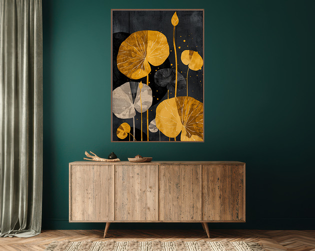 plakaty Liście lotusu - Plakat, druk - Chiński Orient, Harmonia Zen, Wabi Sabi #108
