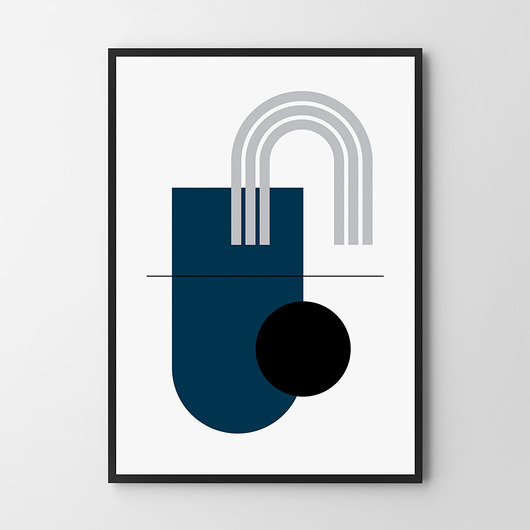 plakaty Plakat Blue Geo
