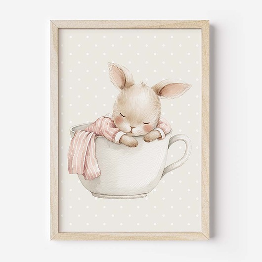 obrazy i plakaty do pokoju dziecięcego Plakat Na Ścianę Dla Dziewczynki Różowe króliczki nr. 11