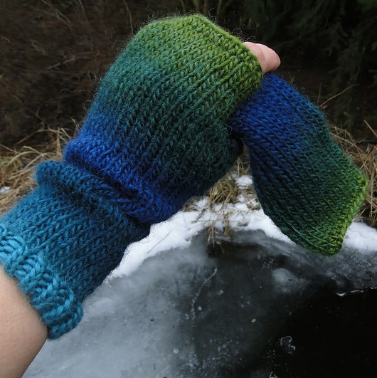 ocean / mitenki agat handmade