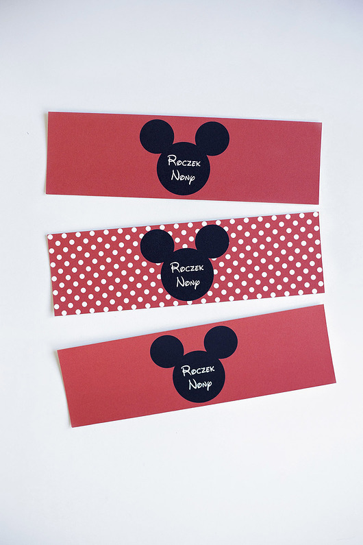 akcesoria dziecięce - różne Etykietki na butelki MYSZKA MICKEY 3 szt