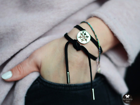 mini black snowflake colour silver barboleta