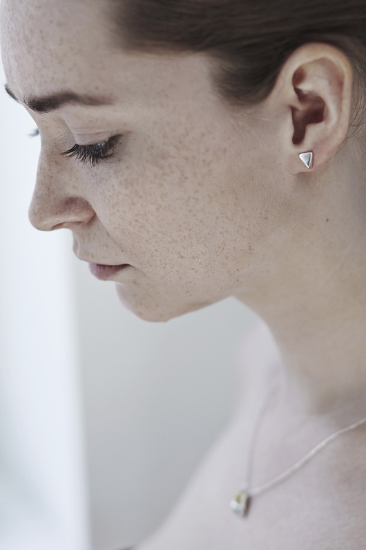kolczyki srebrne Kolczyki srebrne TRI MINI / glossy silver earrings