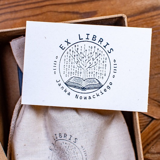 zakładki do książek Prezent dla programisty - ex libris z kodem binarnym - zestaw