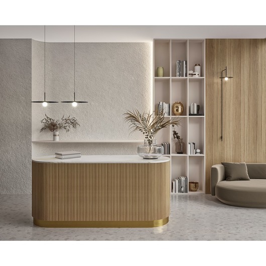 biurka Ryflowana lada kosmetyczna, lada, biurko, recepcja, salon, lada recepcyjna