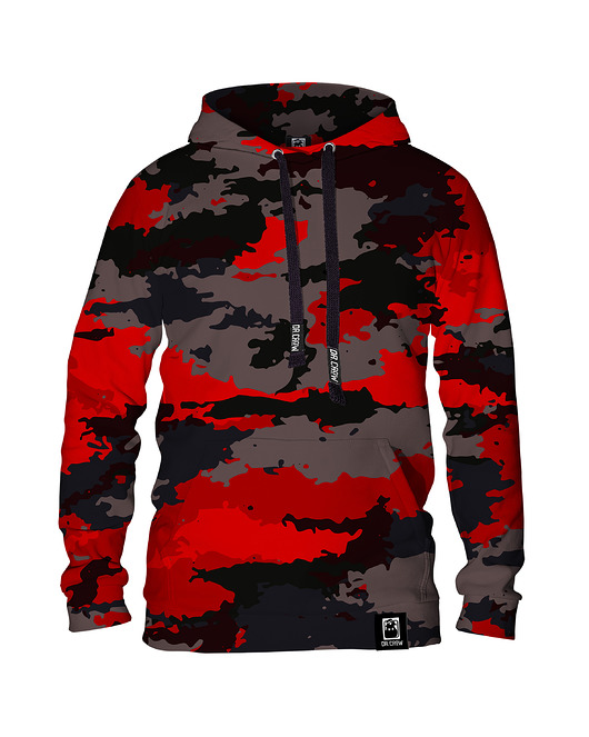 bluzy męskie Męska Bluza z kapturem DR.CROW Moro Black Red
