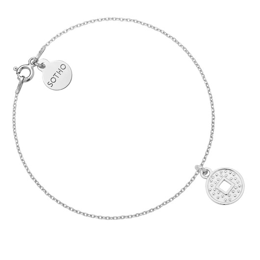 bransoletki srebrne Srebrna bransoletka z monetą