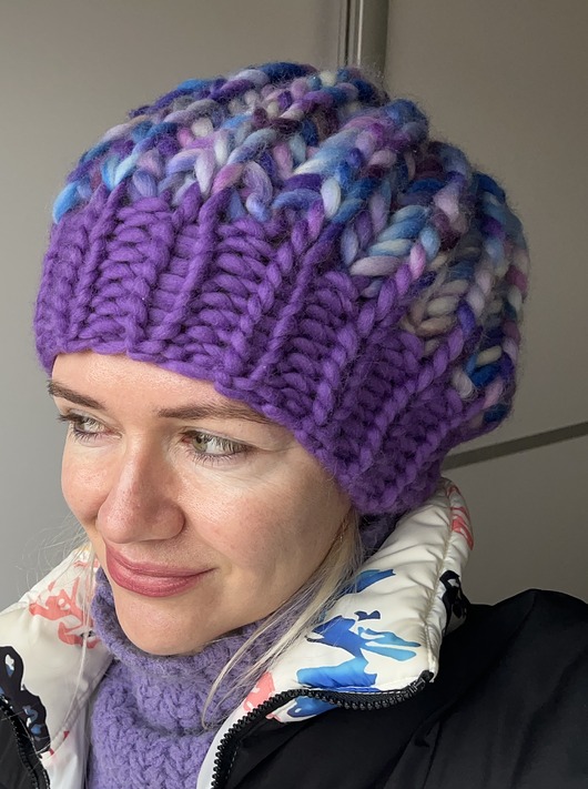 czapki damskie Czapka handmade merynos