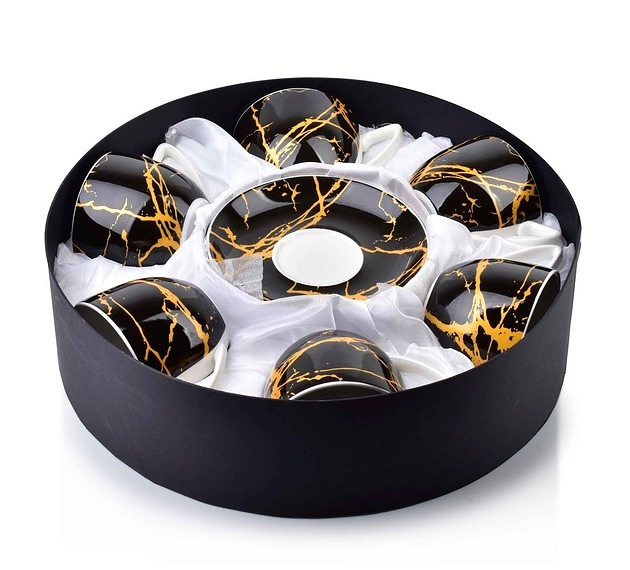 Filiżanka Porcelanowa 6 szt. Komplet Gold MIA home
