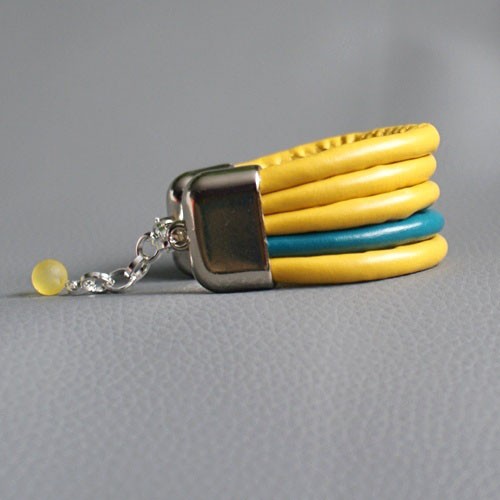 szeroka bransoletka YELLOW&TEAL kaktusia
