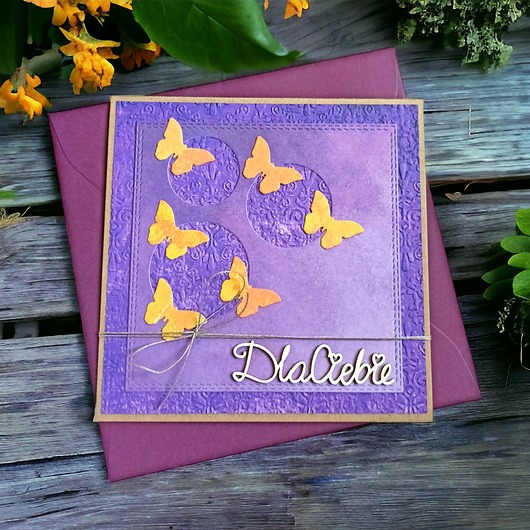 kartki scrapbooking Dla Ciebie : motylki : fiolet