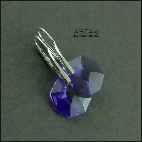 SREBRO I kryształ SWAROVSKI - VIOLET Astari