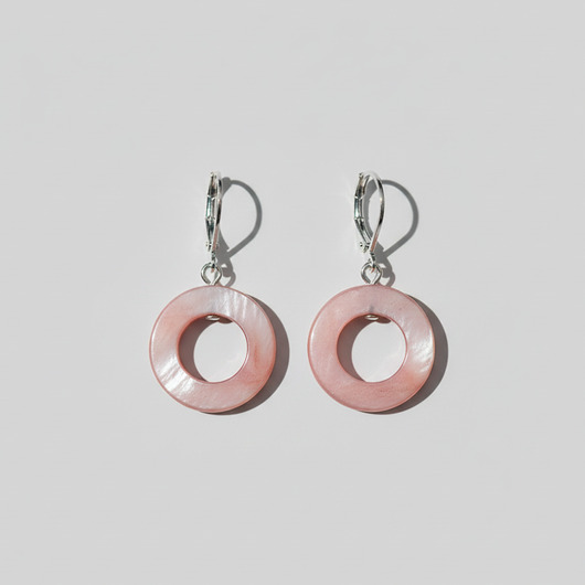 kolczyki - inne Różowe kolczyki z masy perłowej