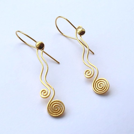 kolczyki pozłacane Kolczyki spirale pozłacane