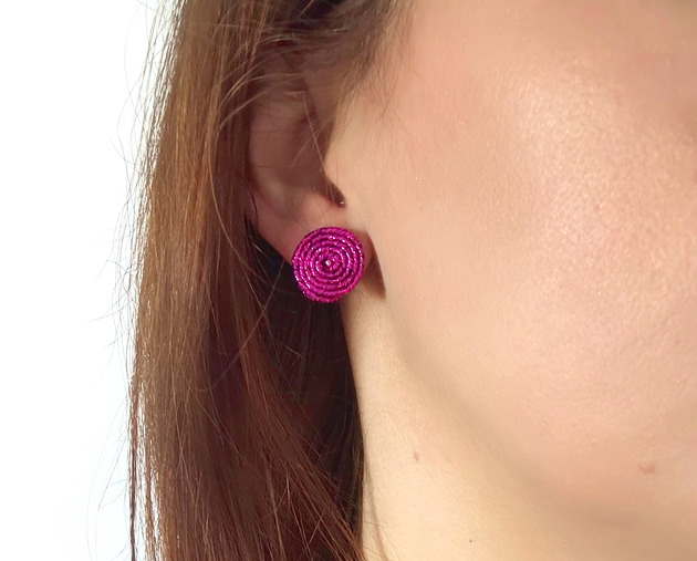 kolczyki soutache Fuksjowe kolczyki soutache 