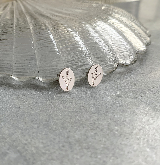 kolczyki srebrne Tasznik- Sztyfty srebrne- Natura