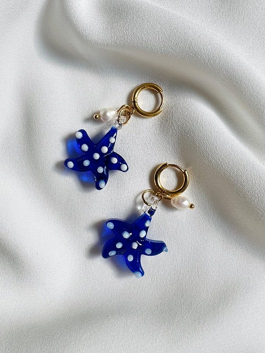 kolczyki szklane Kolczyki Rozgwiazdy