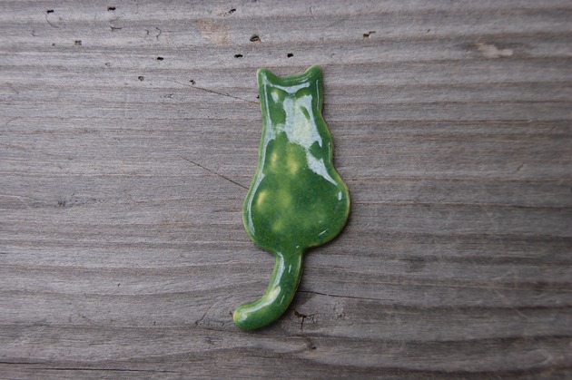 magnesy Ceramiczny magnes kot zielony