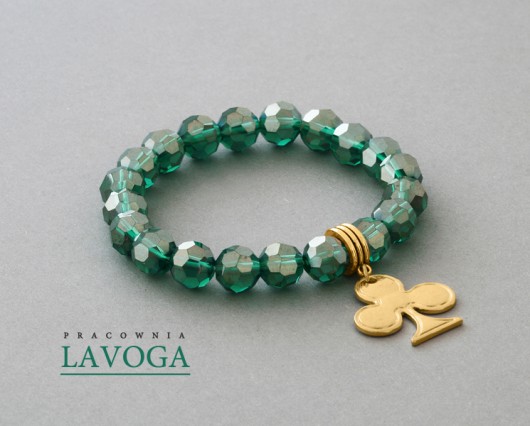 Crystal with pendant in emerald II Lavoga