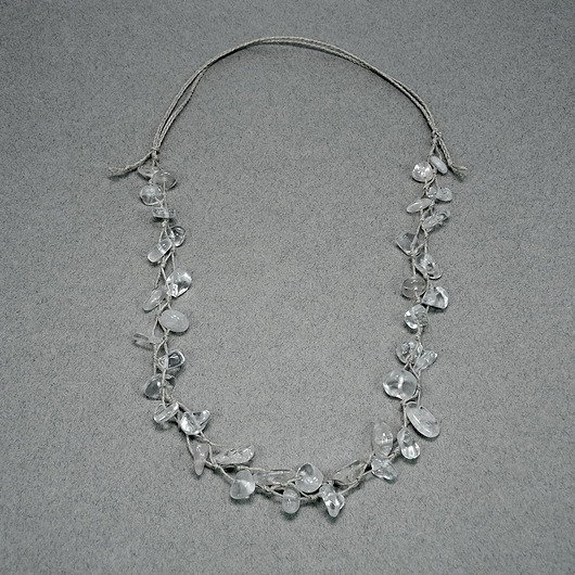 naszyjniki - inne Kryształ górski lniany naszyjnik