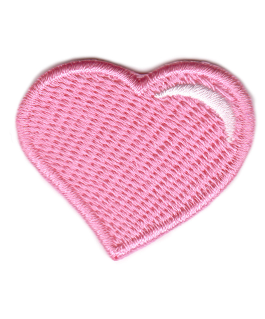 naszywki na ubrania Naszywka naprasowanka SERCE JASNY RÓŻ termo haft dla dzieci 4x3,5cm