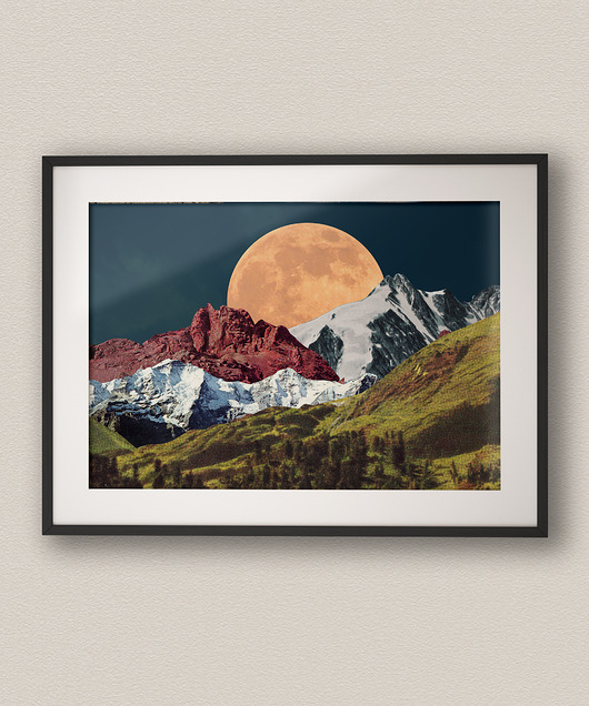 plakaty Plakat poziomy Górski krajobraz - Kolaż Fine Art