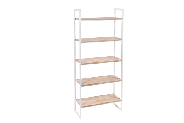 Regał Orinoko 180cm loft dąb sonoma metal biały Lelu Design