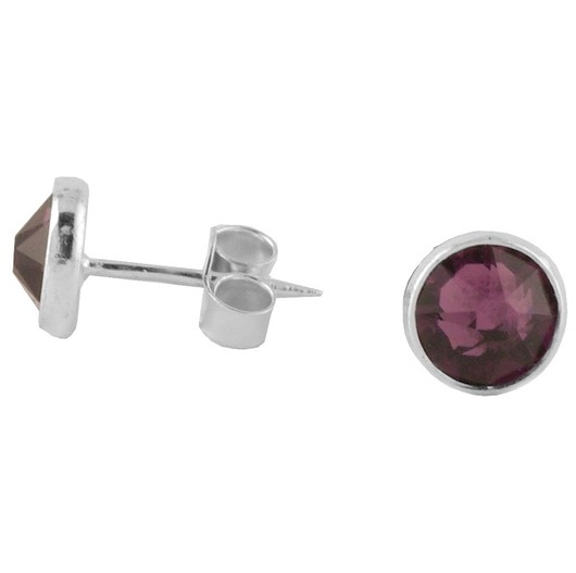 Srebrne kolczyki z cyrkoniami kryształ Swarovski fioletoy ATdiament