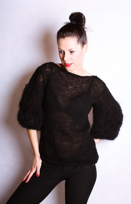 Czarny moherek Mademoiselle Patrini