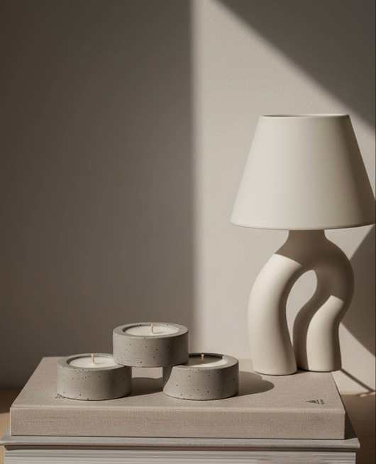 świeczniki i świece Zestaw prezentowy - Minimalistyczna świeca sojowa TEALIGH, 3 szt.