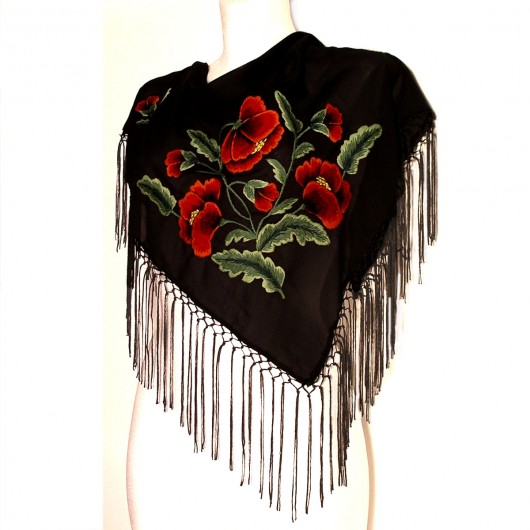 Chusta w maki haftowana (Art Embroidery ) na ludowo