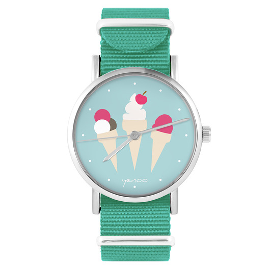 zegarki unisex Zegarek - Lody - turkusowy, nylonowy