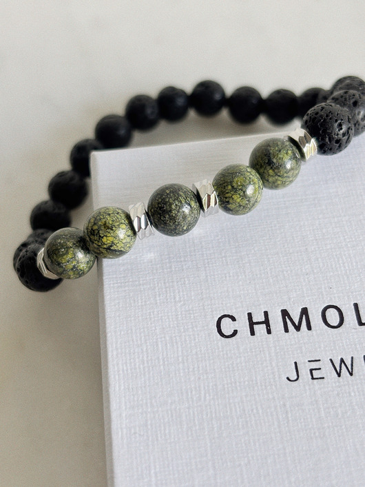 biżuteria męska Bransoletka  męska Serpentynit