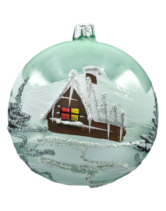 bombki Bombka okrągła Zimowa Kraina: miętowa