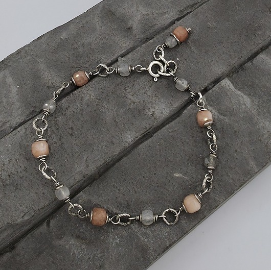 bransoletki z kamieni naturalnych Bransoletka kamień słoneczny i labradoryt